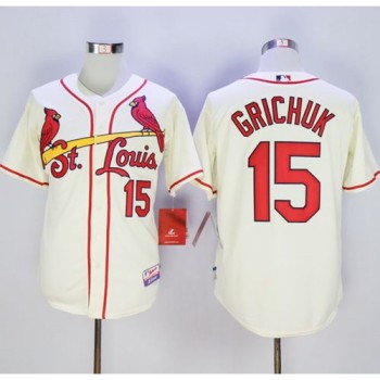 Cardinals #15 Randal Grichuk Cream Cool Base Stitched MLB Jersey Cardinals #15 Randal Grichuk Cream Cool Base Stitched MLB Jersey