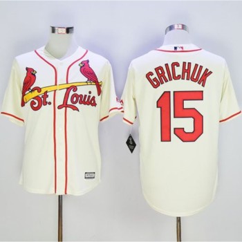 Cardinals #15 Randal Grichuk Cream New Cool Base Stitched MLB Jersey Cardinals #15 Randal Grichuk Cream New Cool Base Stitched MLB Jersey