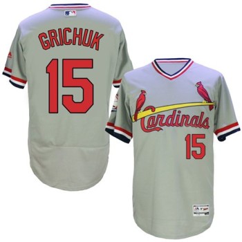 Cardinals #15 Randal Grichuk Grey Flexbase Authentic Collection Cooperstown Stitched MLB Jersey Cardinals #15 Randal Grichuk Grey Flexbase Authentic Collection Cooperstown Stitched MLB Jersey
