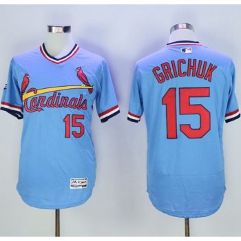 Cardinals #15 Randal Grichuk Light Blue Flexbase Authentic Collection Cooperstown Stitched MLB Jersey Cardinals #15 Randal Grichuk Light Blue Flexbase Authentic Collection Cooperstown Stitched MLB Jersey