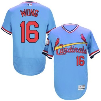 Cardinals #16 Kolten Wong Light Blue Flexbase Authentic Collection Cooperstown Stitched MLB Jersey Cardinals #16 Kolten Wong Light Blue Flexbase Authentic Collection Cooperstown Stitched MLB Jersey
