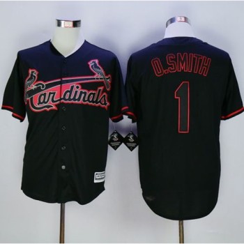 Cardinals #1 Ozzie Smith Black New Cool Base Fashion Stitched MLB Jersey Cardinals #1 Ozzie Smith Black New Cool Base Fashion Stitched MLB Jersey