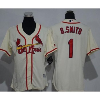 Cardinals #1 Ozzie Smith Cream Alternate Women's Stitched MLB Jersey Cardinals #1 Ozzie Smith Cream Alternate Women's Stitched MLB Jersey