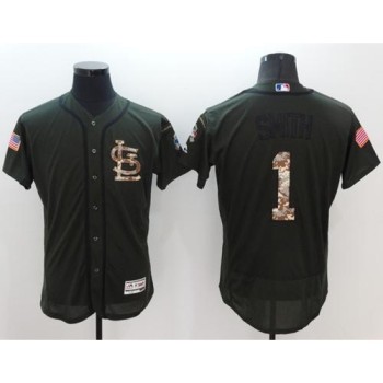 Cardinals #1 Ozzie Smith Green Flexbase Authentic Collection Salute to Service Stitched MLB Jersey Cardinals #1 Ozzie Smith Green Flexbase Authentic Collection Salute to Service Stitched MLB Jersey