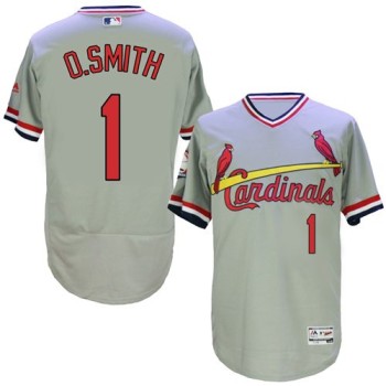 Cardinals #1 Ozzie Smith Grey Flexbase Authentic Collection Cooperstown Stitched MLB Jersey Cardinals #1 Ozzie Smith Grey Flexbase Authentic Collection Cooperstown Stitched MLB Jersey