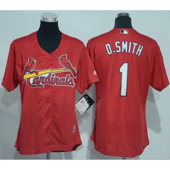Cardinals #1 Ozzie Smith Red Women's Alternate Stitched MLB Jersey Cardinals #1 Ozzie Smith Red Women's Alternate Stitched MLB Jersey