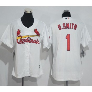 Cardinals #1 Ozzie Smith White Women's Home Stitched MLB Jersey Cardinals #1 Ozzie Smith White Women's Home Stitched MLB Jersey