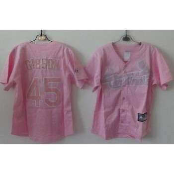 Cardinals #45 Bob Gibson Pink Women's Fashion Stitched MLB Jersey Cardinals #45 Bob Gibson Pink Women's Fashion Stitched MLB Jersey