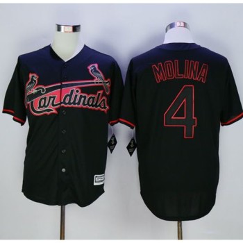 Cardinals #4 Yadier Molina Black New Cool Base Fashion Stitched MLB Jersey Cardinals #4 Yadier Molina Black New Cool Base Fashion Stitched MLB Jersey