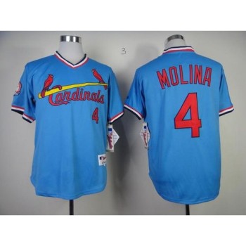 Cardinals #4 Yadier Molina Blue 1982 Turn Back The Clock Stitched MLB Jersey Cardinals #4 Yadier Molina Blue 1982 Turn Back The Clock Stitched MLB Jersey
