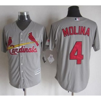Cardinals #4 Yadier Molina Grey New Cool Base Stitched MLB Jersey Cardinals #4 Yadier Molina Grey New Cool Base Stitched MLB Jersey