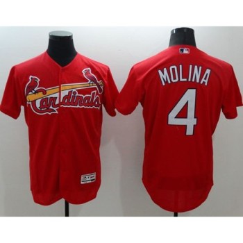 Cardinals #4 Yadier Molina Red Flexbase Authentic Collection Stitched MLB Jersey Cardinals #4 Yadier Molina Red Flexbase Authentic Collection Stitched MLB Jersey