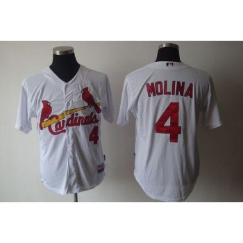 Cardinals #4 Yadier Molina White Cool Base Stitched MLB Jersey Cardinals #4 Yadier Molina White Cool Base Stitched MLB Jersey