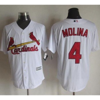 Cardinals #4 Yadier Molina White New Cool Base Stitched MLB Jersey Cardinals #4 Yadier Molina White New Cool Base Stitched MLB Jersey