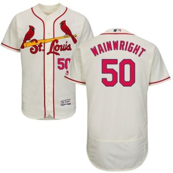 Cardinals #50 Adam Wainwright Cream Flexbase Authentic Collection Stitched MLB Jersey Cardinals #50 Adam Wainwright Cream Flexbase Authentic Collection Stitched MLB Jersey