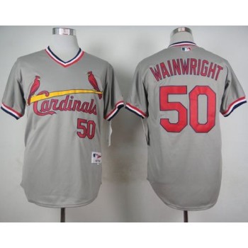 Cardinals #50 Adam Wainwright Grey 1978 Turn Back The Clock Stitched MLB Jersey Cardinals #50 Adam Wainwright Grey 1978 Turn Back The Clock Stitched MLB Jersey
