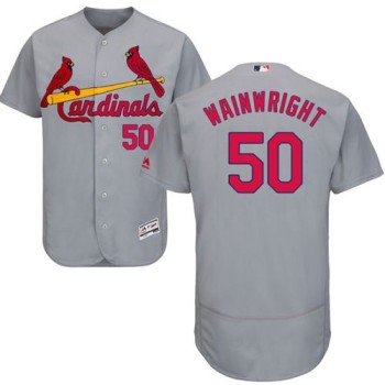 Cardinals #50 Adam Wainwright Grey Flexbase Authentic Collection Stitched MLB Jersey Cardinals #50 Adam Wainwright Grey Flexbase Authentic Collection Stitched MLB Jersey