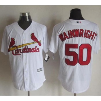 Cardinals #50 Adam Wainwright White New Cool Base Stitched MLB Jersey Cardinals #50 Adam Wainwright White New Cool Base Stitched MLB Jersey