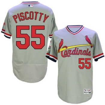 Cardinals #55 Stephen Piscotty Grey Flexbase Authentic Collection Cooperstown Stitched MLB Jersey Cardinals #55 Stephen Piscotty Grey Flexbase Authentic Collection Cooperstown Stitched MLB Jersey