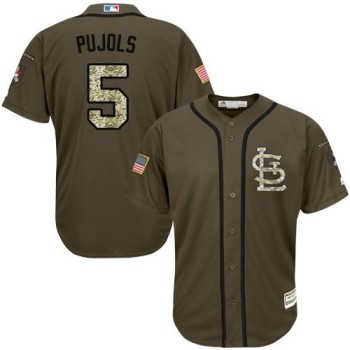 Cardinals #5 Albert Pujols Green Salute to Service Stitched MLB Jersey Cardinals #5 Albert Pujols Green Salute to Service Stitched MLB Jersey