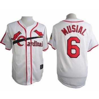 Cardinals #6 Stan Musial White Cooperstown Throwback Stitched MLB Jersey Cardinals #6 Stan Musial White Cooperstown Throwback Stitched MLB Jersey
