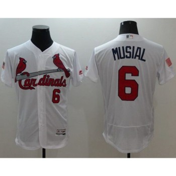 Cardinals #6 Stan Musial White Fashion Stars & Stripes Flexbase Authentic Stitched MLB Jersey Cardinals #6 Stan Musial White Fashion Stars & Stripes Flexbase Authentic Stitched MLB Jersey