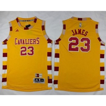 Cavaliers #23 LeBron James Gold Hardwood Classics Performance Stitched Youth NBA Jersey Cavaliers #23 LeBron James Gold Hardwood Classics Performance Stitched Youth NBA Jersey