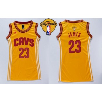 Cavaliers #23 LeBron James Gold The Finals Patch Women's Dress Stitched NBA Jersey Cavaliers #23 LeBron James Gold The Finals Patch Women's Dress Stitched NBA Jersey