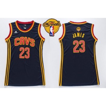 Cavaliers #23 LeBron James Navy Blue The Finals Patch Women's Dress Stitched NBA Jersey Cavaliers #23 LeBron James Navy Blue The Finals Patch Women's Dress Stitched NBA Jersey