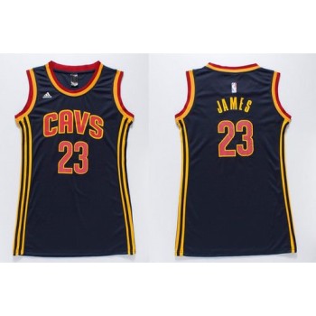 Cavaliers #23 LeBron James Navy Blue Women's Dress Stitched NBA Jersey Cavaliers #23 LeBron James Navy Blue Women's Dress Stitched NBA Jersey