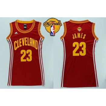 Cavaliers #23 LeBron James Red The Finals Patch Women's Dress Stitched NBA Jersey Cavaliers #23 LeBron James Red The Finals Patch Women's Dress Stitched NBA Jersey