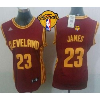 Cavaliers #23 LeBron James Red The Finals Patch Women's Road Stitched NBA Jersey Cavaliers #23 LeBron James Red The Finals Patch Women's Road Stitched NBA Jersey