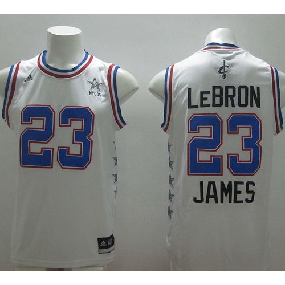 Cavaliers #23 LeBron James White 2015 All Star Stitched NBA Jersey