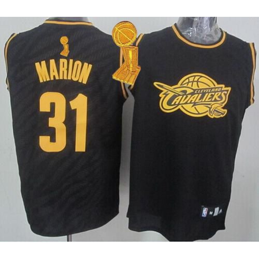 Cavaliers #31 Shawn Marion Black Precious Metals Fashion The Champions Patch Stitched NBA Jersey