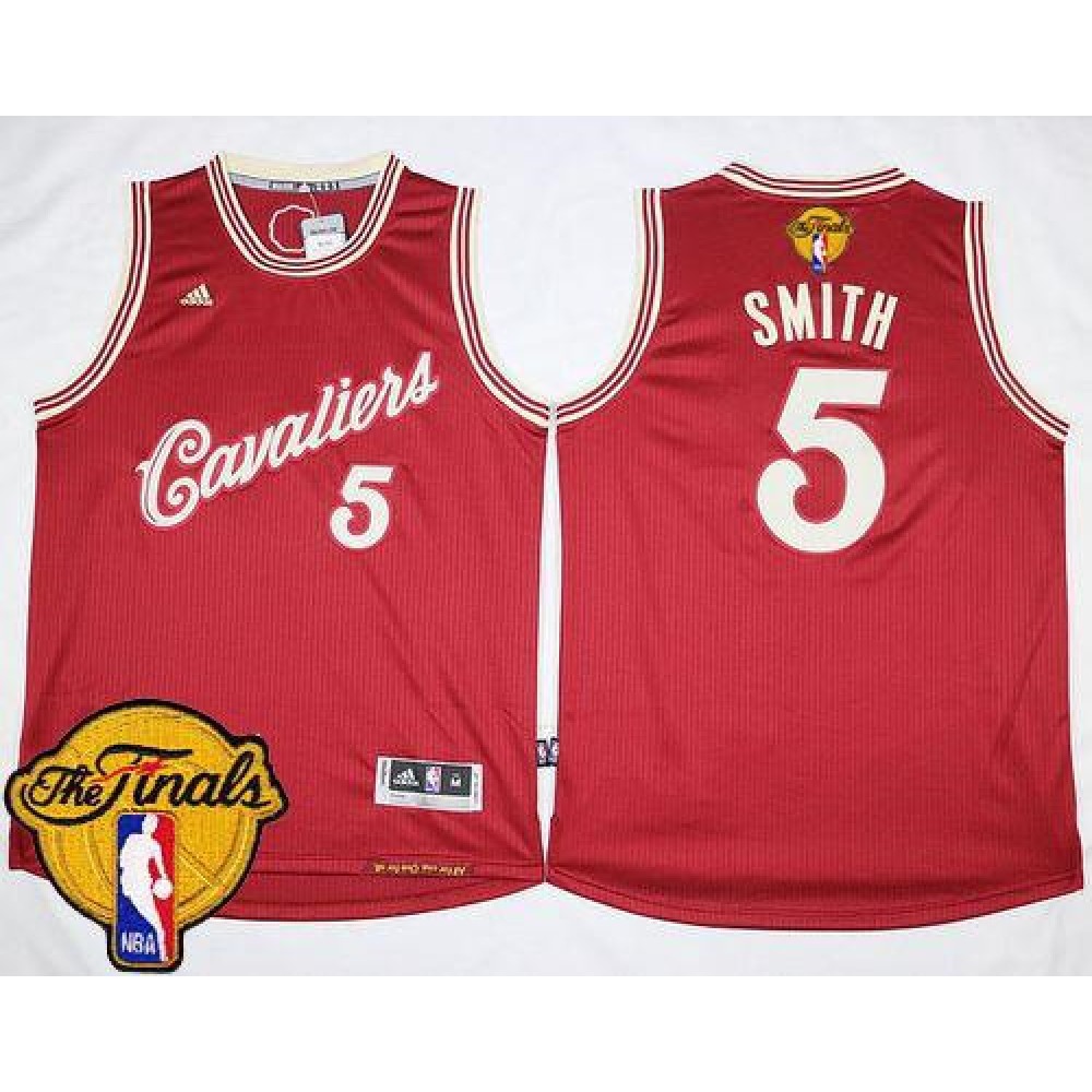 Cavaliers #5 J.R. Smith Red 2015-2016 Christmas Day The Finals Patch Stitched NBA Jersey