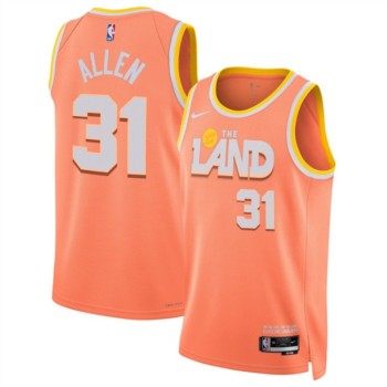 Men's Cleveland Cavaliers #31 Jarrett Allen Orange 2025/26 City Edition Stitched Jersey