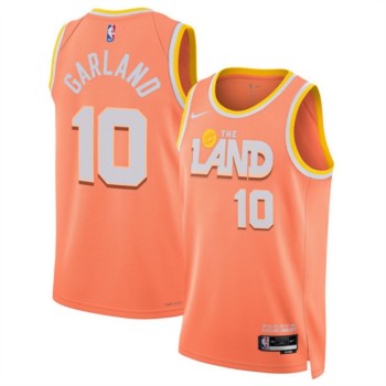 Men's Cleveland Cavaliers #10 Darius Garland Orange 2025/26 City Edition Stitched Jersey