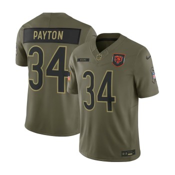 Youth's Chicago Bears #34 Walter Payton Nike Olive 2025 Salute to Service Retired Limited Jersey Youth's Chicago Bears #34 Walter Payton Nike Olive 2025 Salute to Service Retired Limited Jersey