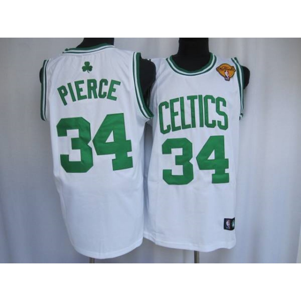 Celtics #34 Paul Pierce Stitched White Final Patch NBA Jersey