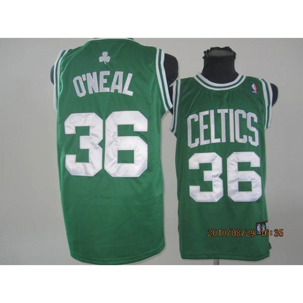 Celtics #36 Shaquille O'Neal Stitched Green (White No.) NBA Jersey