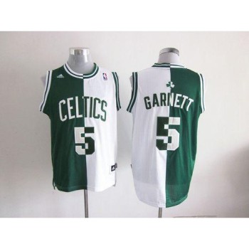 Celtics #5 Kevin Garnett Green/White Split Fashion Embroidered NBA Jersey Celtics #5 Kevin Garnett Green/White Split Fashion Embroidered NBA Jersey