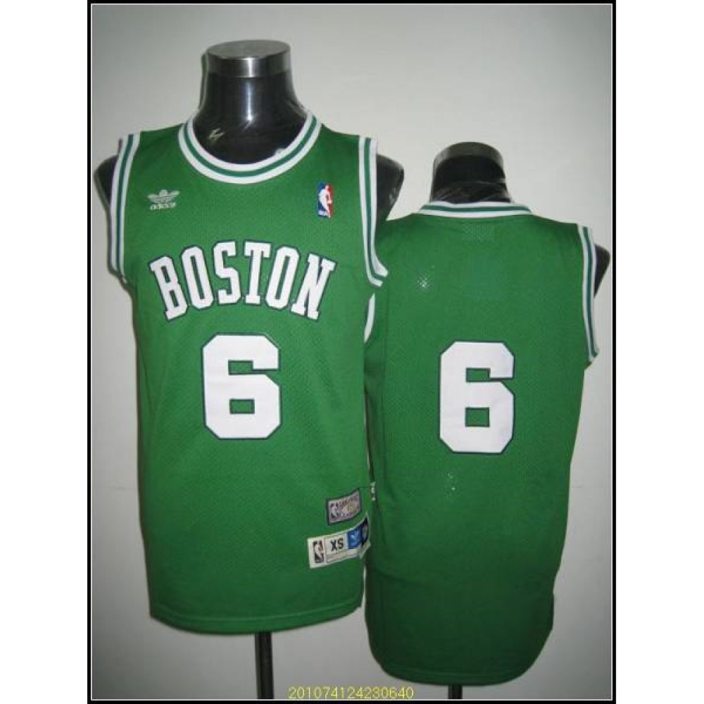 Celtics #6 Bill Russell Stitched Green Throwback NBA Jersey