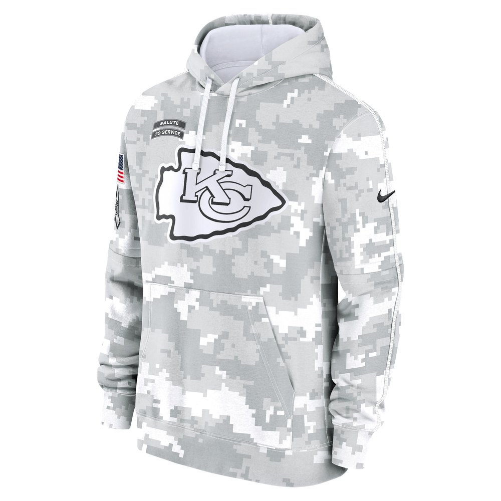 Youth Kansas City Chiefs White/Gray 2024 Salute To Service Pullover Hoodie Youth Kansas City Chiefs White/Gray 2024 Salute To Service Pullover Hoodie
