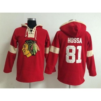 Chicago Blackhawks #81 Marian Hossa Red Pullover NHL Hoodie Chicago Blackhawks #81 Marian Hossa Red Pullover NHL Hoodie