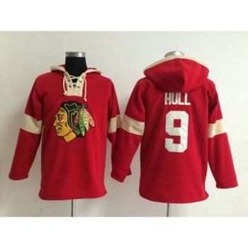 Chicago Blackhawks #9 Bobby Hull Red Pullover NHL Hoodie Chicago Blackhawks #9 Bobby Hull Red Pullover NHL Hoodie