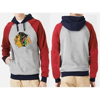 Chicago Blackhawks Pullover Hoodie Grey & Red Chicago Blackhawks Pullover Hoodie Grey & Red