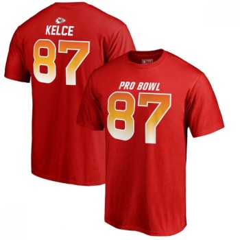 Chiefs #87 Travis Kelce AFC Pro Line 2018 NFL Pro Bowl Red T-Shirt Chiefs #87 Travis Kelce AFC Pro Line 2018 NFL Pro Bowl Red T-Shirt