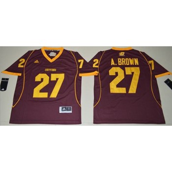 Chippewas #27 Antonio Brown Maroon Stitched NCAA Jersey