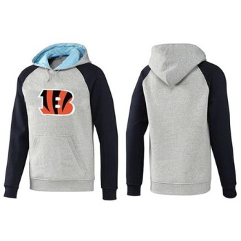 Cincinnati Bengals Logo Pullover Hoodie Grey & Blue Cincinnati Bengals Logo Pullover Hoodie Grey & Blue