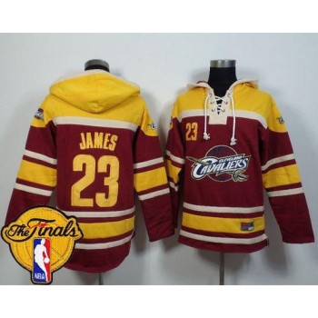 Cleveland Cavaliers #23 LeBron James Red The Finals Patch Sawyer Hooded Sweatshirt NBA Hoodie Cleveland Cavaliers #23 LeBron James Red The Finals Patch Sawyer Hooded Sweatshirt NBA Hoodie